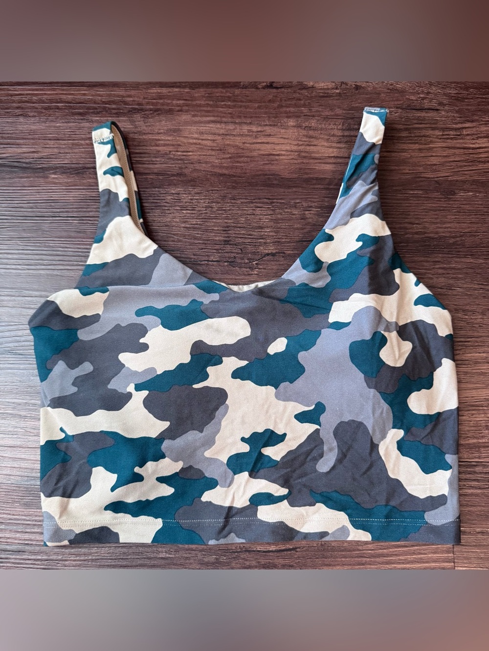 Offline by Aerie Tank Bra Recharge Camo workout crop top built sports bra Large